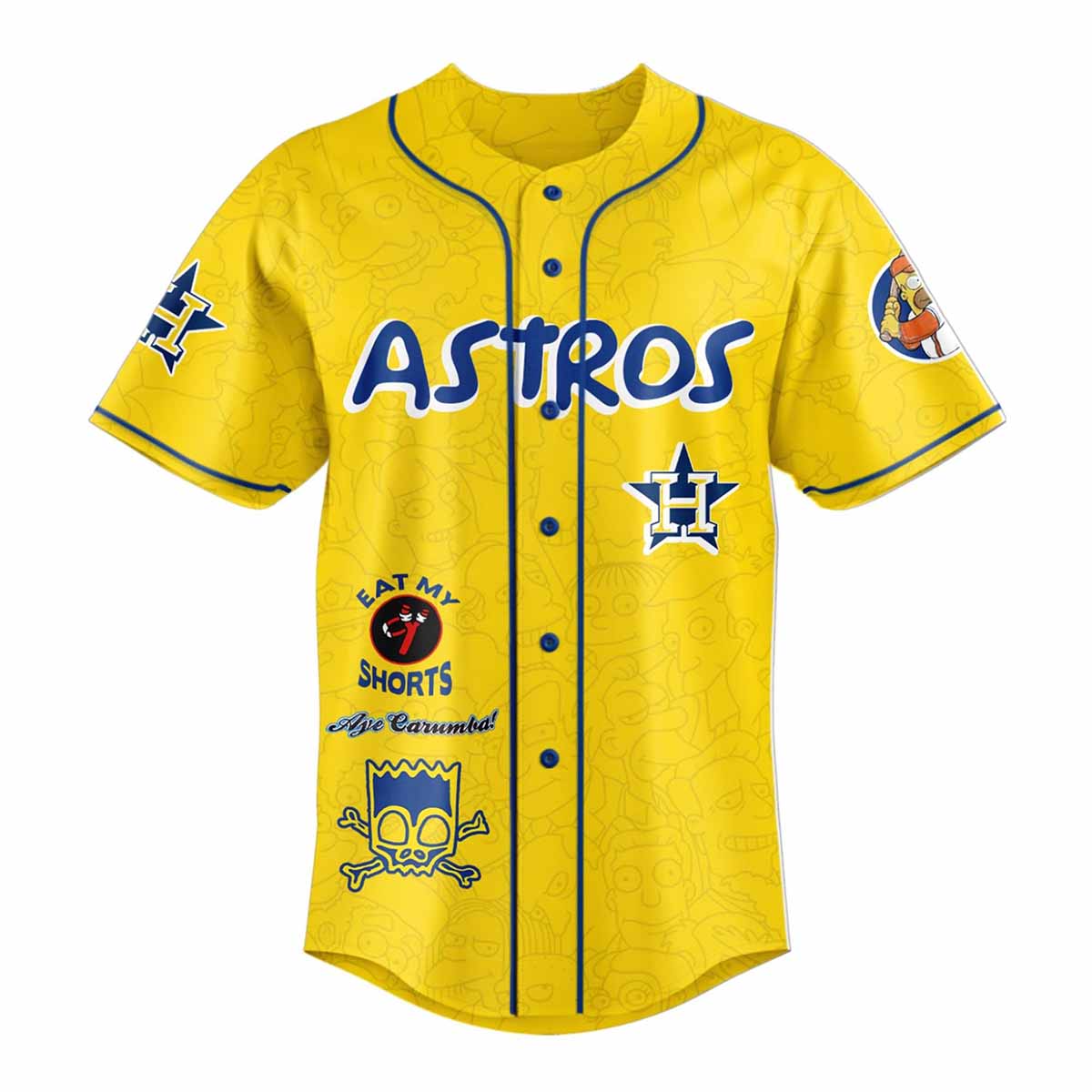 Astros The Simpsons 2025 Baseball Jersey Astros The Simpsons 2025 Baseball Jersey