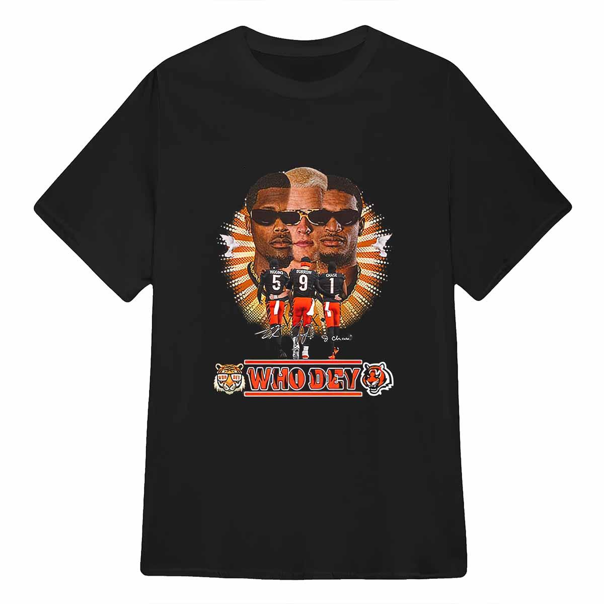 Bengals Higgins Burrow Chase Who Dey Shirt Bengals Higgins Burrow Chase Who Dey Shirt