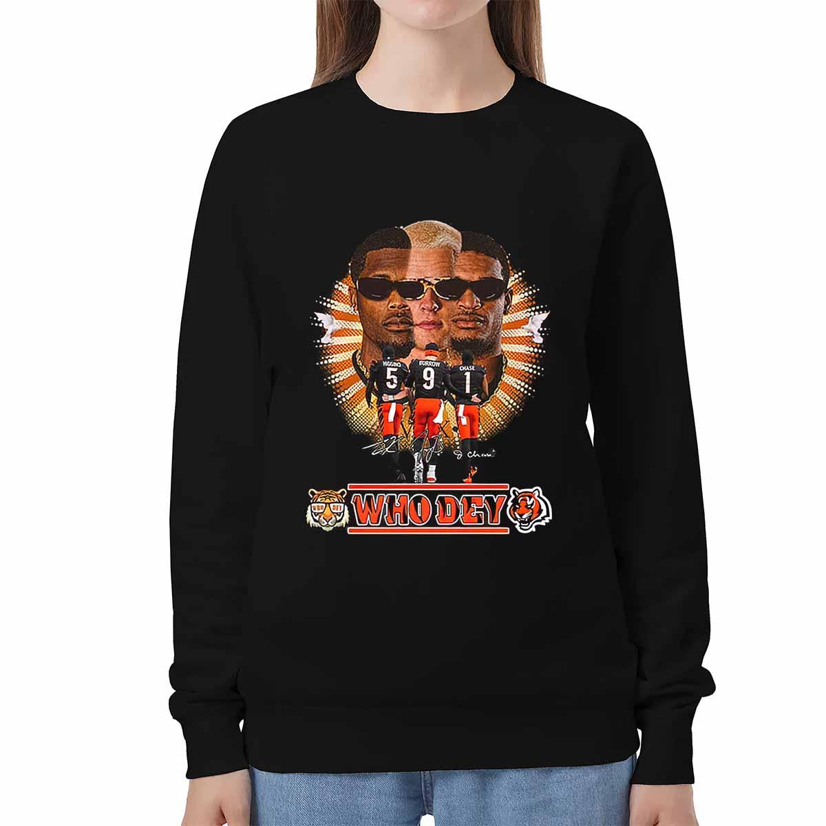 Bengals Higgins Burrow Chase Who Dey Shirt Bengals Higgins Burrow Chase Who Dey Shirt