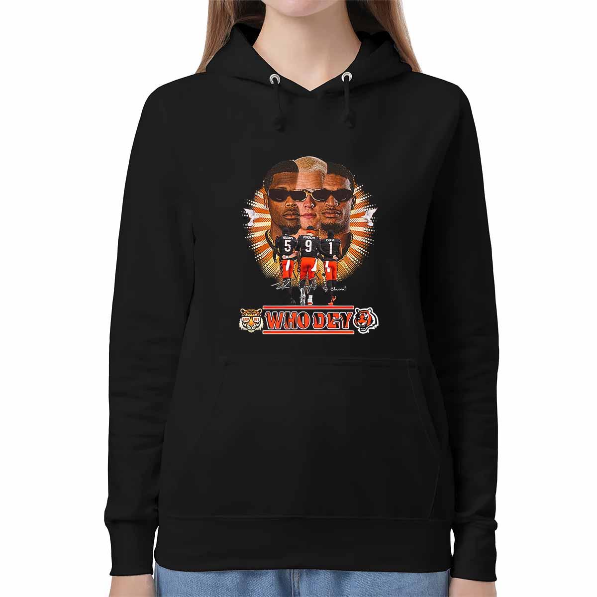 Bengals Higgins Burrow Chase Who Dey Shirt Bengals Higgins Burrow Chase Who Dey Shirt