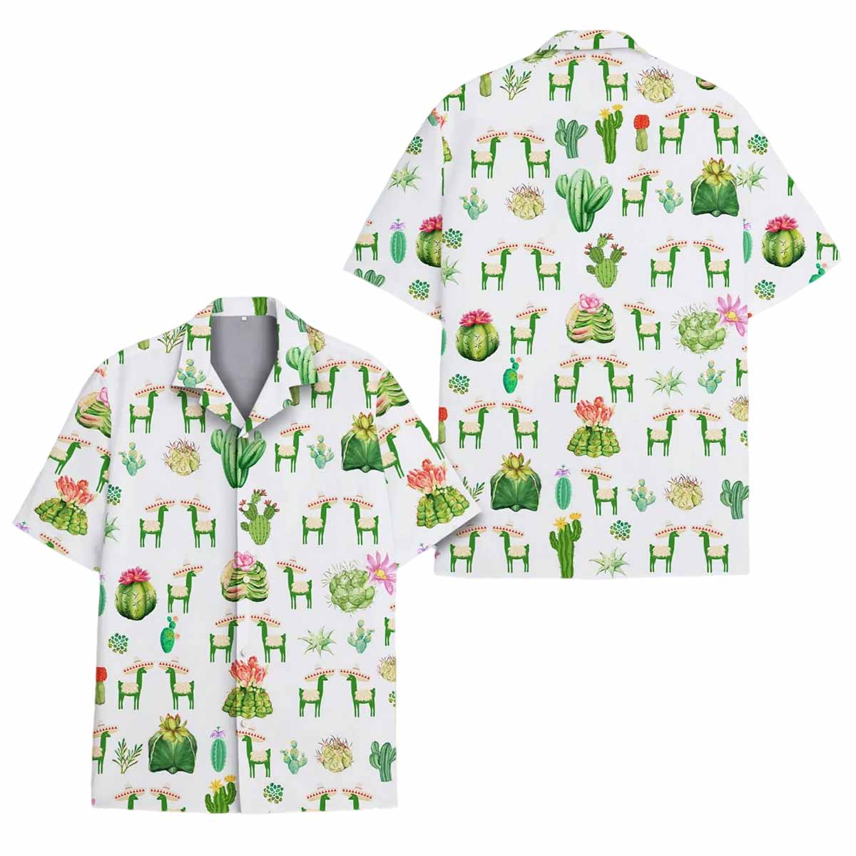 Cactus and Llama Hawaiian Shirt Cactus and Llama Hawaiian Shirt