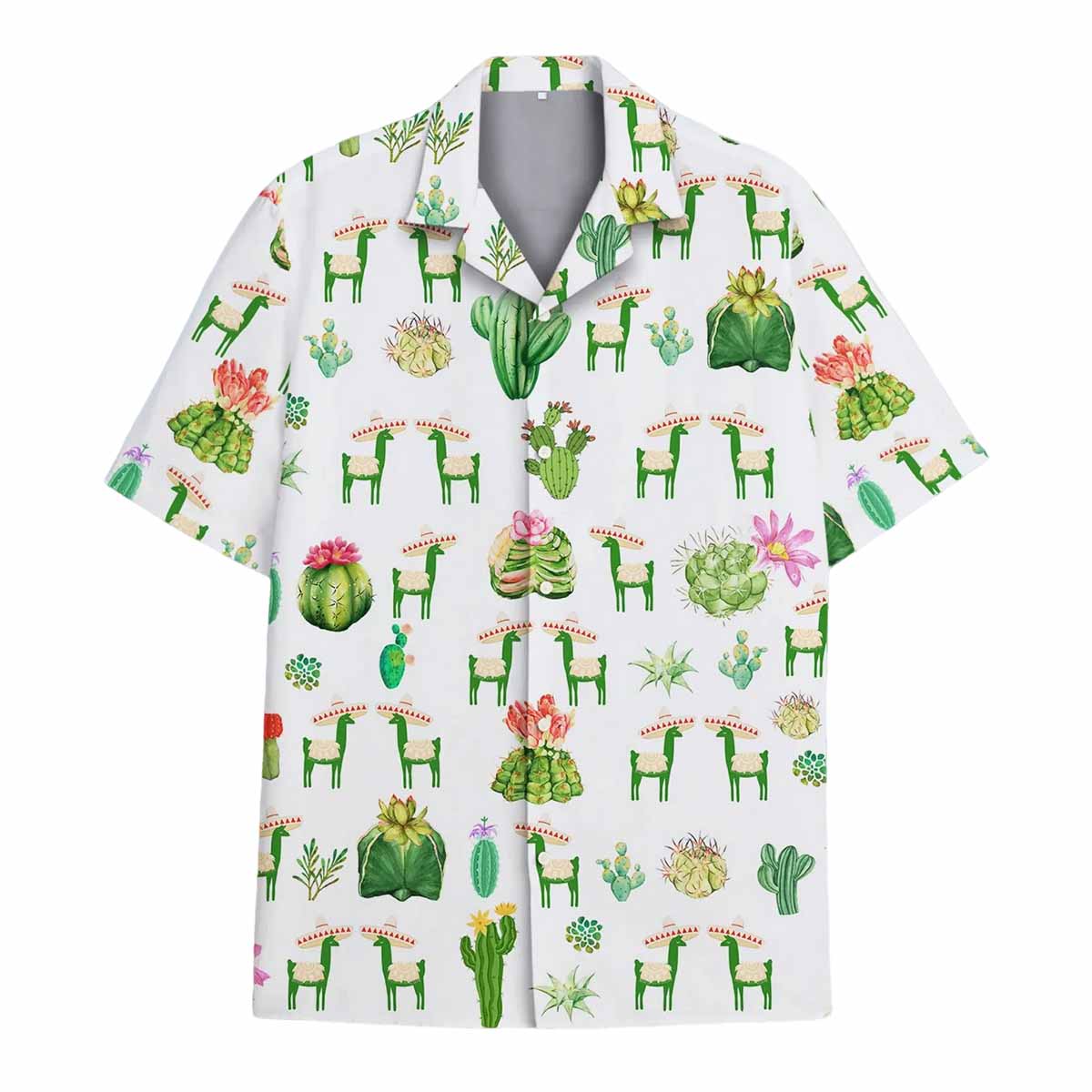 Cactus and Llama Hawaiian Shirt Cactus and Llama Hawaiian Shirt