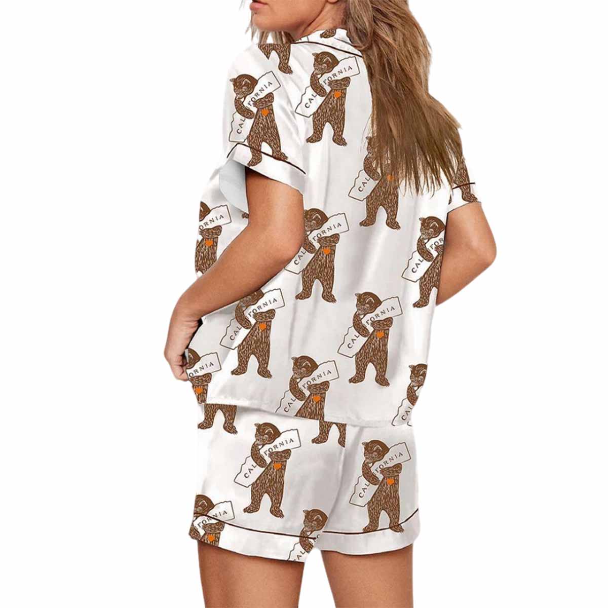California Bear Hugging California Map Print Pajama Set California Bear Hugging California Map Print Pajama Set