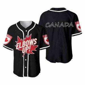 Canada Elbows Up Baseball Jersey Canada Elbows Up Baseball Jersey