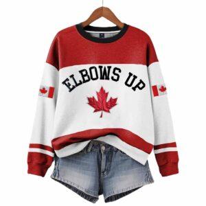 Canada Elbows Up Printed Sweatshirt Canada Elbows Up Printed Sweatshirt