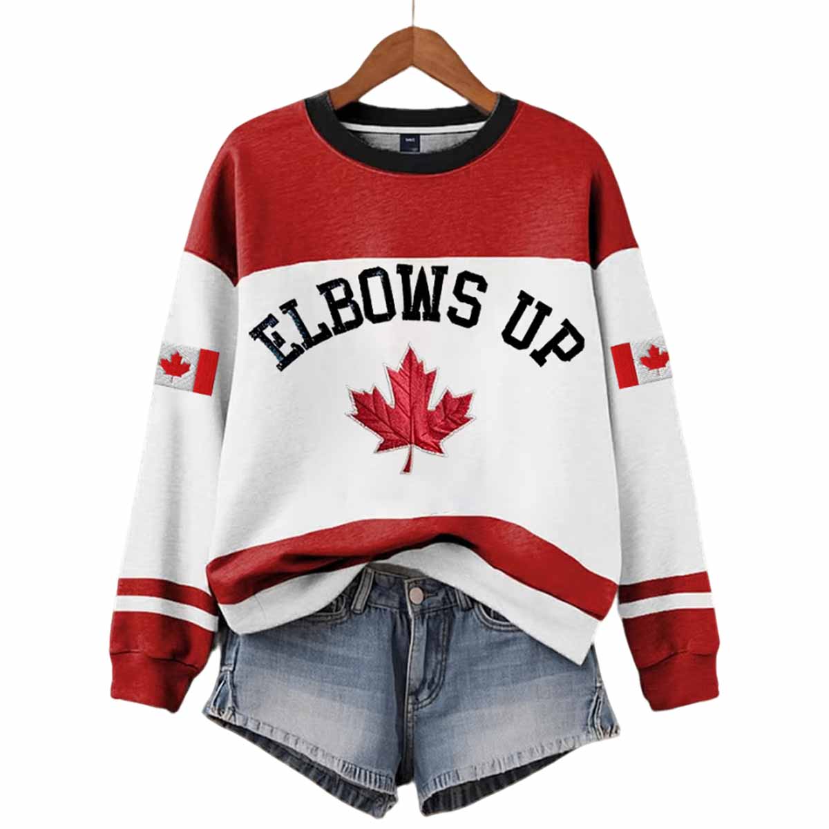 Canada Elbows Up Printed Sweatshirt Canada Elbows Up Printed Sweatshirt