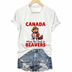 Canada Has The Best Beavers V-Neck T-Shirt Canada Has The Best Beavers V-Neck T-Shirt