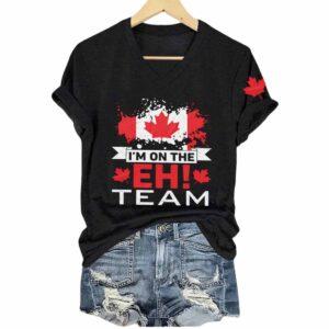 Canada I'm On The Eh Team V Neck T Shirt