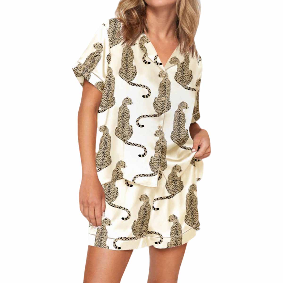 Cheetah Pajama Set For Women Cheetah Pajama Set For Women