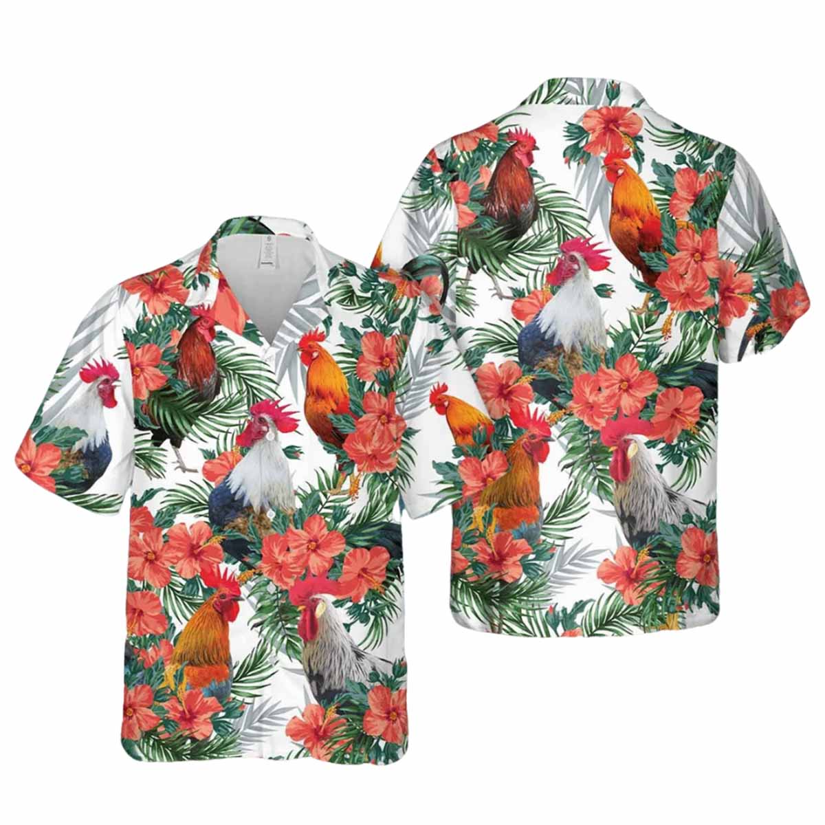 Chicken Flowers Hawaiian Shirt Chicken Flowers Hawaiian Shirt