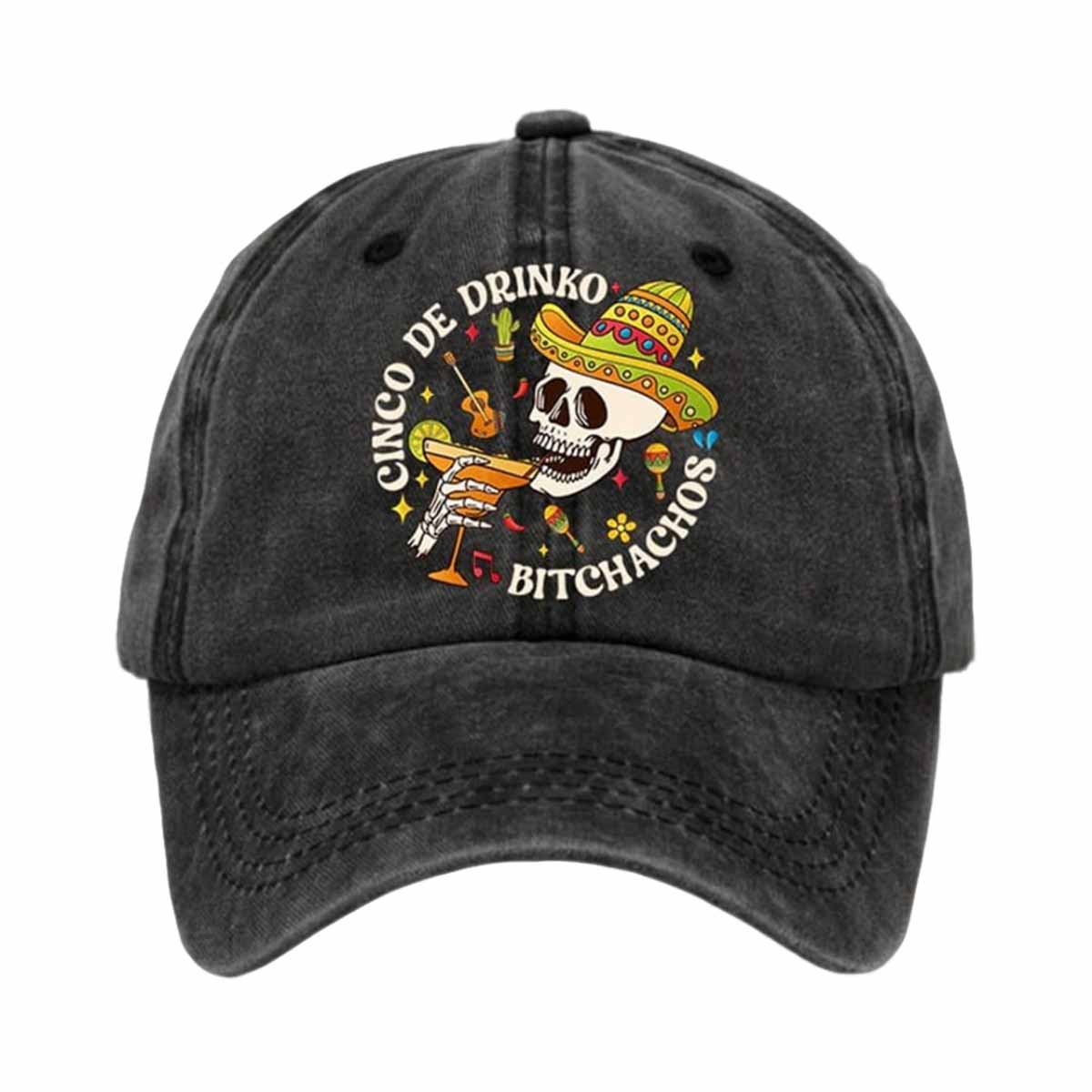 Cinco De Drinko Bitchachos Print Cap Cinco De Drinko Bitchachos Print Cap
