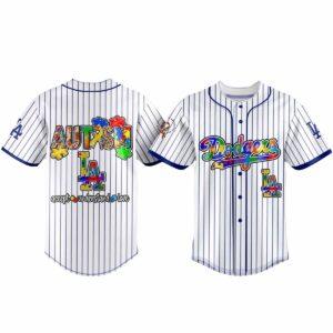 Dodgers Autism Accept Understand Love Baseball Jersey Dodgers Autism Accept Understand Love Baseball Jersey