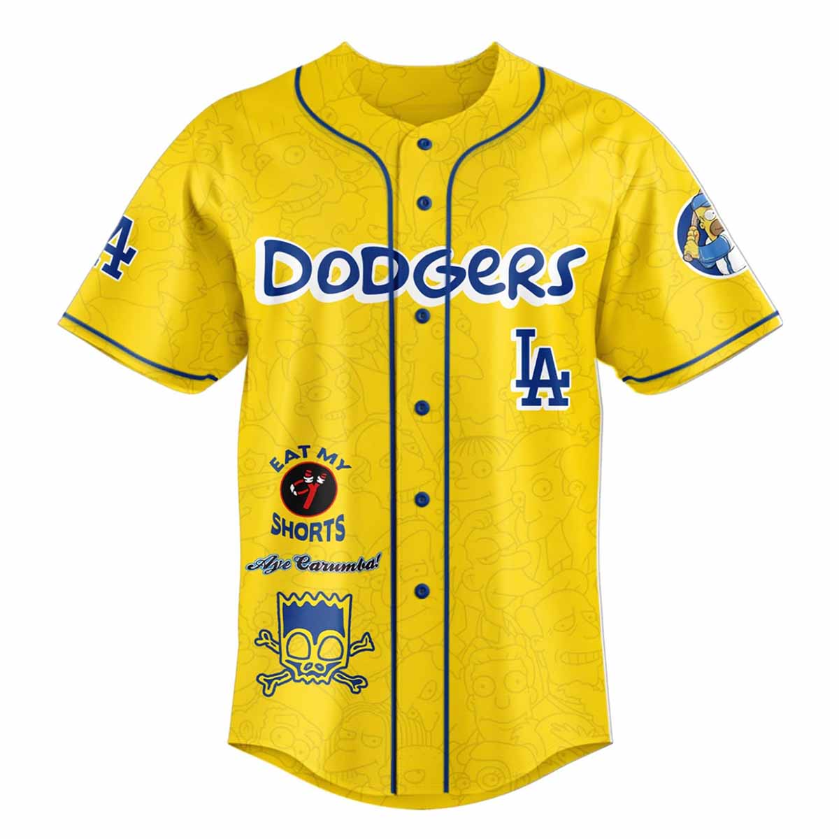 Dodgers The Simpsons 2025 Baseball Jersey Dodgers The Simpsons 2025 Baseball Jersey