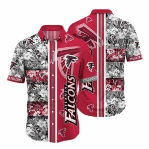 Falcons Classic Floral Stripe Hawaiian Shirt Falcons Classic Floral Stripe Hawaiian Shirt