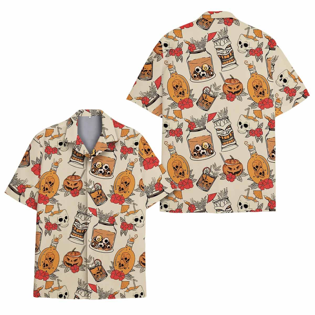 Halloween Tiki Hawaiian Shirt Halloween Tiki Hawaiian Shirt