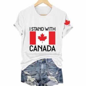 I Stand With Canada V Neck T Shirt