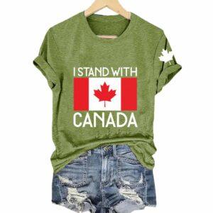 I Stand With Canada V Neck T Shirt