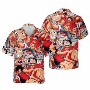 Luffy One Piece All Over Print Hawaiian Shirt Luffy One Piece All Over Print Hawaiian Shirt