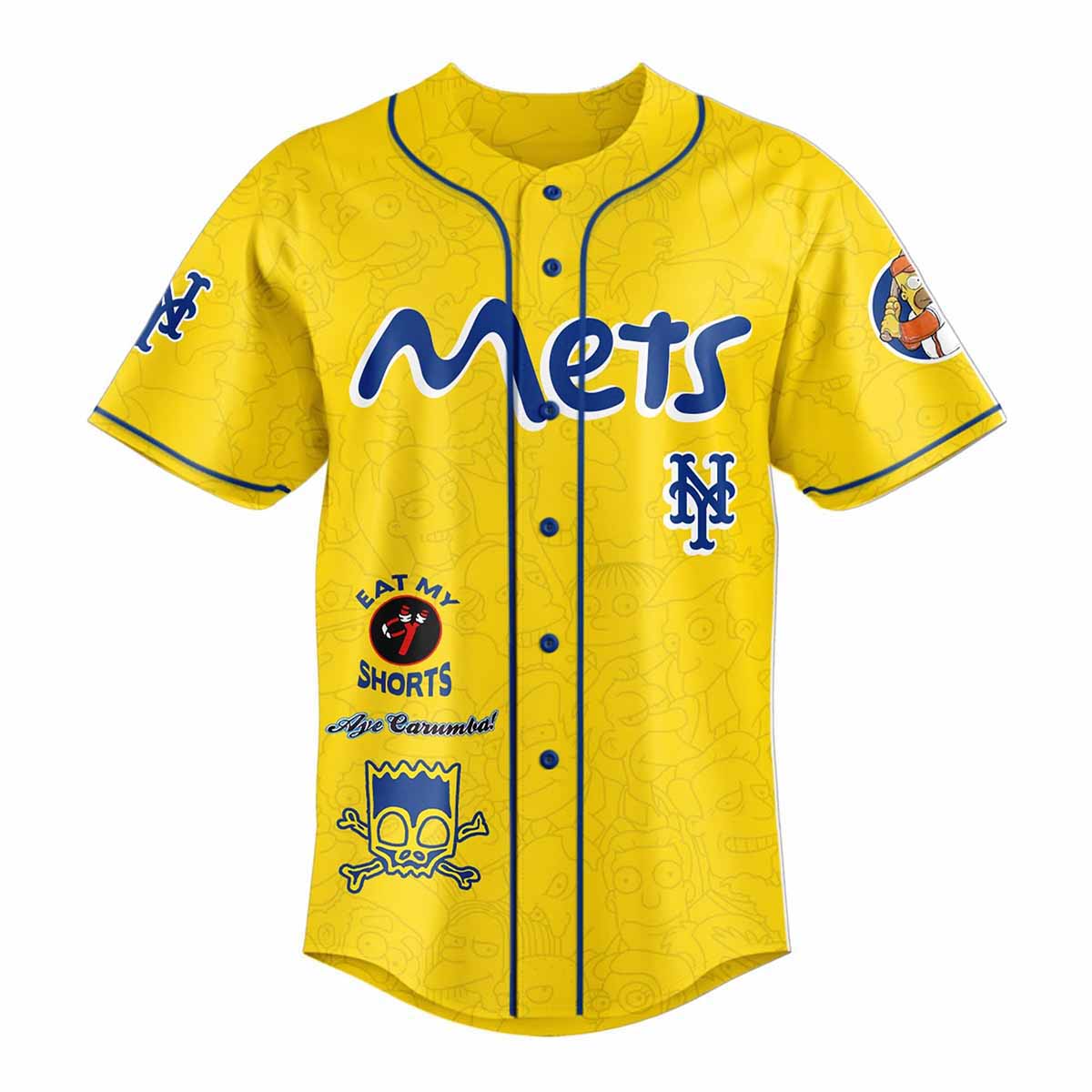 Mets The Simpsons 2025 Baseball Jersey1 Mets The Simpsons 2025 Baseball Jersey