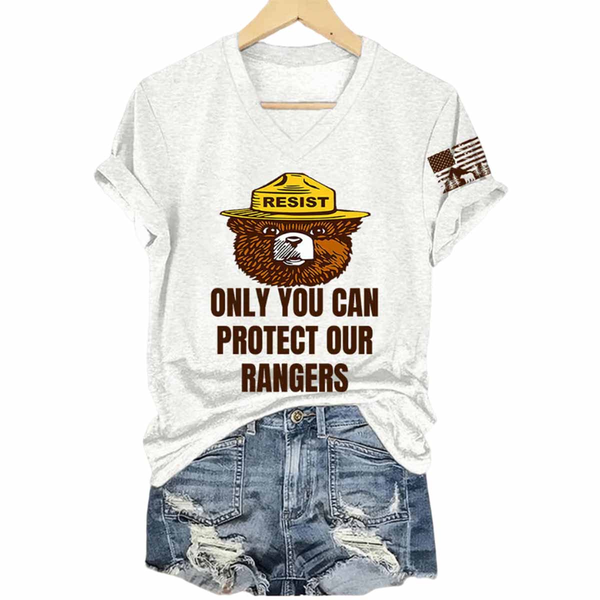 Only You Can Protect Our Rangers V Neck T Shirt Only You Can Protect Our Rangers V-Neck T-Shirt