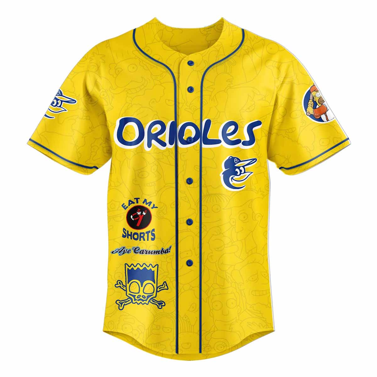 Orioles The Simpsons 2025 Baseball Jersey Orioles The Simpsons 2025 Baseball Jersey