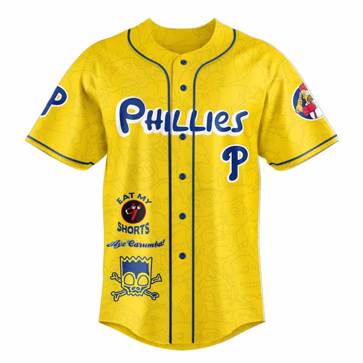Phillies The Simpsons 2025 Baseball Jersey Phillies The Simpsons 2025 Baseball Jersey