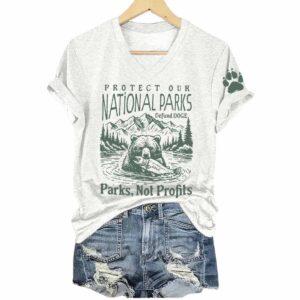 Protect Our National Parks Not Profits V Neck T Shirt