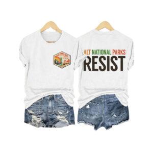 Retro ALT National Parks Resist V Neck T Shirt1