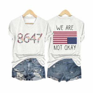 Retro Flower 8647 We Are Not Okay V Neck T Shirt23