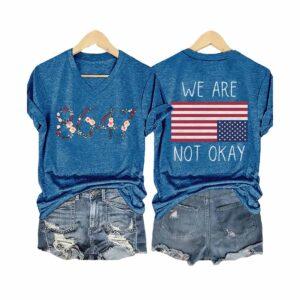 Retro Flower 8647 We Are Not Okay V Neck T Shirt23