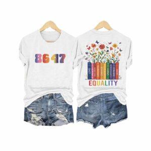 Retro Flowers 86 47 Equality Print T-Shirt Retro Flowers 86 47 Equality Print T-Shirt