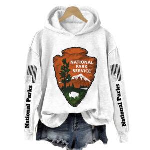 Retro National Park Service Printed Hoodie 2 Retro National Park Service Printed Hoodie