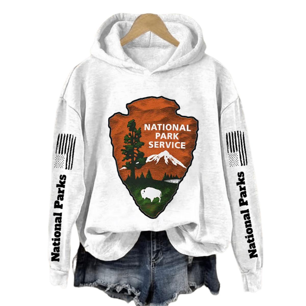 Retro National Park Service Printed Hoodie Retro National Park Service Printed Hoodie