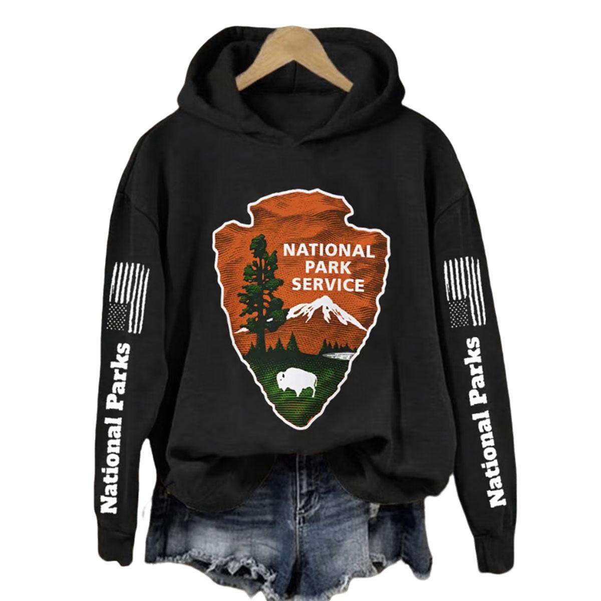 Retro National Park Service Printed Hoodie Retro National Park Service Printed Hoodie