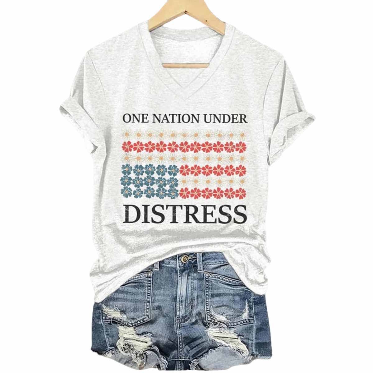 Retro One Nation Under Distress Amercica Shirt Retro One Nation Under Distress America Shirt