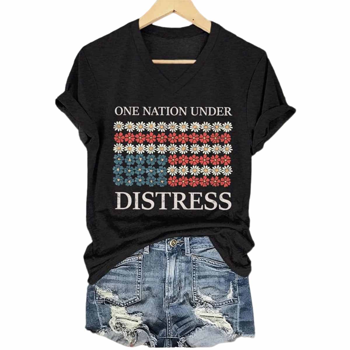 Retro One Nation Under Distress America Shirt Retro One Nation Under Distress America Shirt