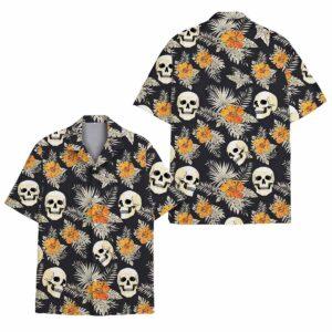 Skull And Hibiscus Hawaiian Shirt Skull And Hibiscus Hawaiian Shirt