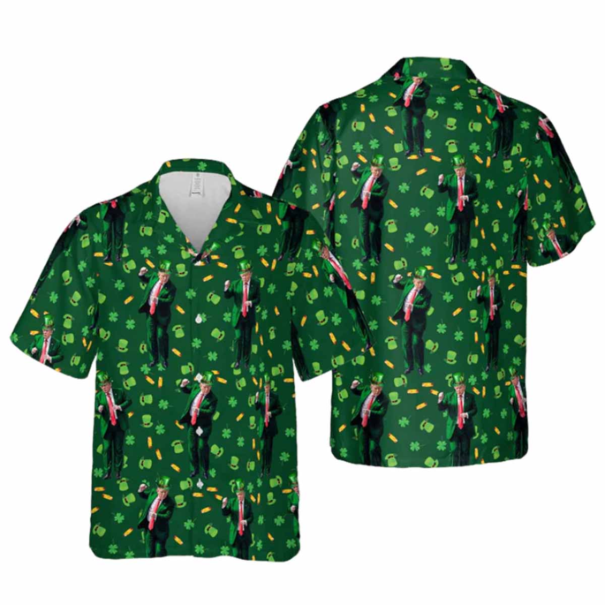Trump Dancing St Patrick's Day Hawaiian Shirt Trump Dancing St Patrick's Day Hawaiian Shirt