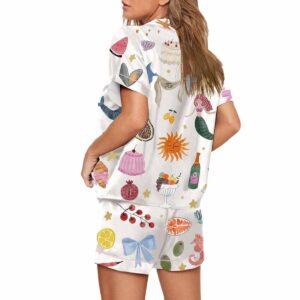 Whimsical Hand Drawn Love Print Pajama Set