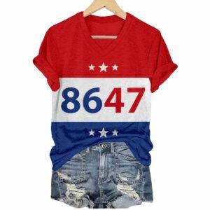 Women’s 8647 Printed Round Neck T-shirt Women’s 8647 Printed Round Neck T-shirt