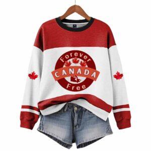 Women’s Canada Forever Free Print Casual Sweatshirt