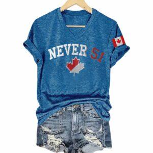 Women's Canada Never 51 V-Neck T-Shirt 1 Women's Canada Never 51 V Neck T Shirt