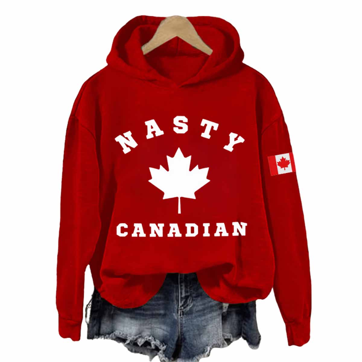 Women’s Nasty Canadians Print Hoodie Women’s Nasty Canadians Print Hoodie