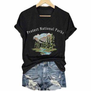 Women's Protect National Parks V-neck T-shirt 2 Women's Protect National Parks V neck T shirt