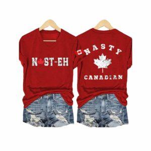 Women's Retro Nasty Canadians Print T Shirt