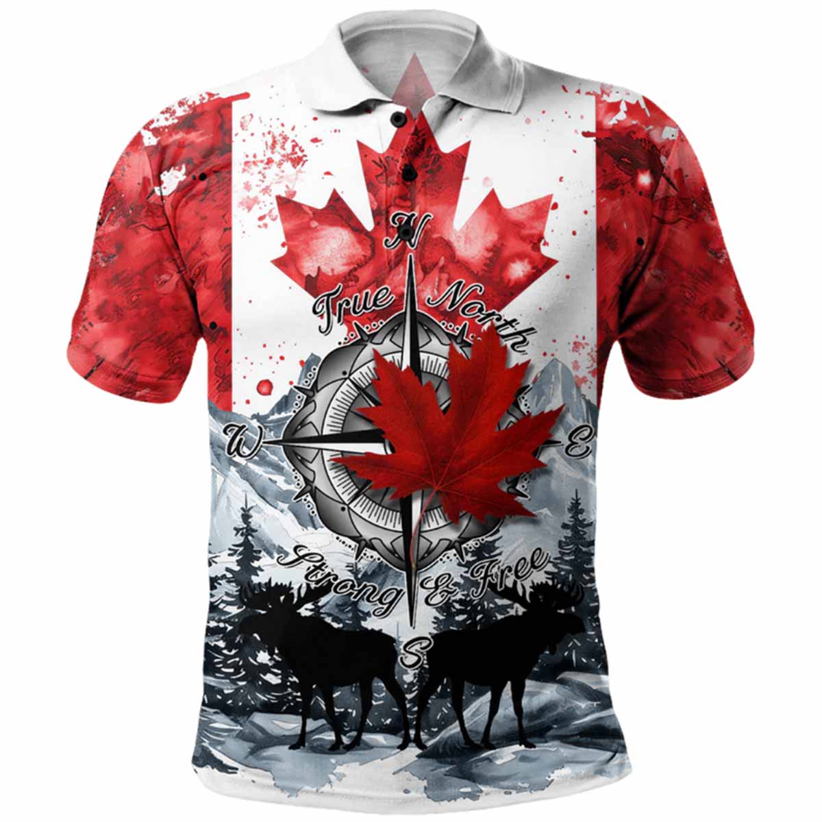 Canada True North Strong And Free Polo Shirt Canada True North Strong And Free Polo Shirt