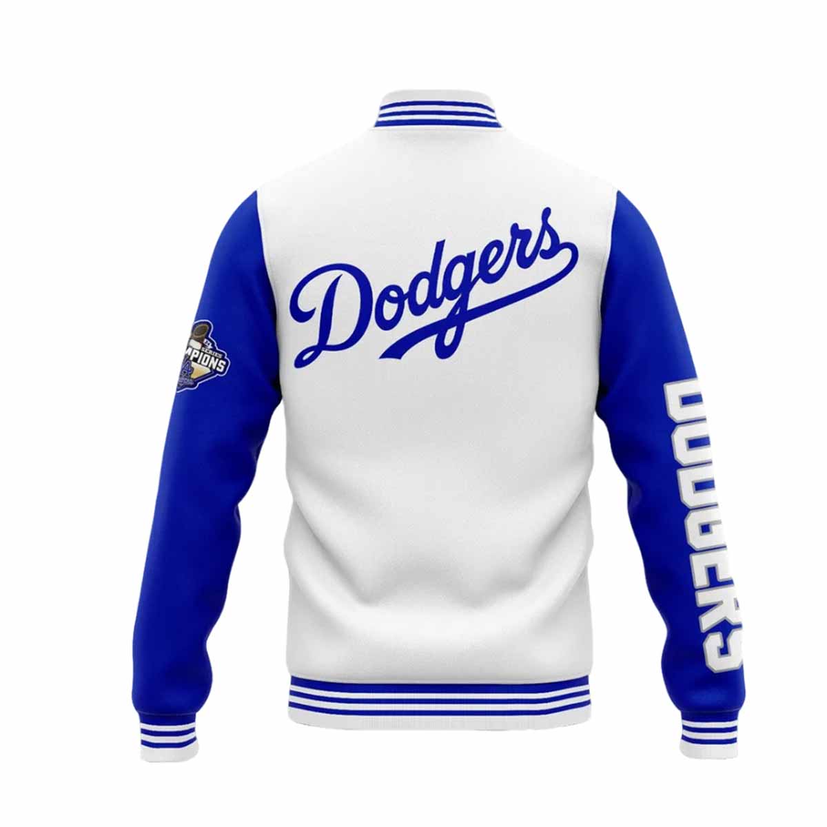 Dodgers World Series Champions 2025 Blue White Baseball Jacket Dodgers World Series Champions 2025 Blue White Baseball Jacket