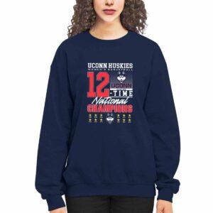 Huskies 12 Time Women's Basketball National Champions 2025 Shirt