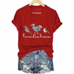 Women’s Animal FDT Flicker Dodo Titmouse Print T Shirt
