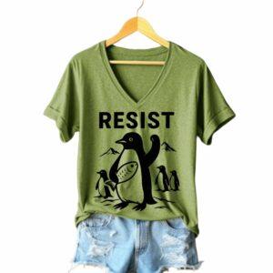 Women’s Penguins Resist Printed V-Neck T-shirt